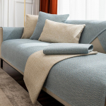 Puuvillane ja linane diivanikate Four Seasons universaalne elutoa paksendav libisemiskindel diivanipadja kate m&ouml;&ouml;bli tolmukate 90x210cm 1pcs helesinine v&auml;rv