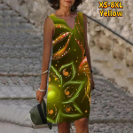 Naiste V-kaelusega suvine helendav sinine lilla ilus lillemustriga kleit vabaaja varrukateta mood vabaaja vabad seksikad kleidid, suur suurus XS-8XL XS sinine