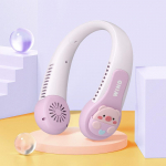 3000 mAh rippuv kaelaventilaator kaasaskantav labadeta ventilaator isiklik kantav kaelarihm lehtedeta ventilaator USB laetav ventilaator mini kaelakee ventilaator lilla