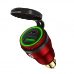 Alumiiniumist DIN Hella pistik 30W 5A toiteallika mootorratta topelt-USB laadija QC3.0 toiteadapter Veekindel 12V-24V BMW Ducati jne Hella DIN-pesa jaoks 5.8x2.8x2.8cm