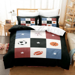 Jalgpall Prindi Avaleht Voodipesukomplekt Sport Jalgpalliteema Tekikate Padjap&uuml;&uuml;r Voodilina/kaheinimesevoodi 2/3-osaline Magamistoa kaunistus Baby 100x135cm