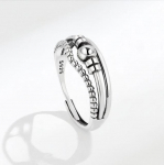 Argent Sterling Silver 925 Bague Anti Stress Naiste S&otilde;rmused Fidget &Auml;revus S&otilde;rmus Anillo Antiestres Reguleeritavad Naiste Ehted valge
