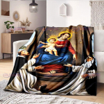 Religioosne &Otilde;nnistatud Neitsi Ema Maarja fliisist soojad pehmed tekid Fuzzy vooditekk diivanile, voodile, diivanile &uuml;lisoe ja hubane 150x200cm