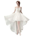 Pruudi pulmakleidid paadikaelus, pits tikandid, helmed, l&uuml;hike ees pikk selja l&uuml;hike pulmakleit XL valge