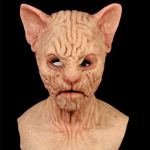 Halloween Kanada loomad karvutud Grim mask kassid tantsupidu naljakas mask terror fantaasiam&auml;ng Lateks kapuutsid lateksmask Unisex valge