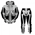 Kevad-s&uuml;gis halloween Cosplay Skeleton Splanchna 3D Print T&otilde;mblukuga dressid Meeste kapuutsiga p&uuml;ksid 2 tk Komplekt T&auml;navar&otilde;ivaste kost&uuml;&uuml;mid 3XL