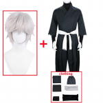 Jigoku Raku Gabimaru Cosplay kost&uuml;&uuml;m must mantel p&uuml;ksid vormiriietus mees &uuml;likond p&otilde;rgu paradiis Ninja Halloween karnevali riided anime L-(Suit+Wig)