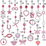 Tong Pink Sari Virsik S&uuml;da Naba S&otilde;rmus Naba S&otilde;rmus Liblikas Naba Pandla Piercing Ehted 16#