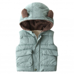 Laste talvine soe kapuutsiga vest Laste lukuga vesti mantel taskukaru k&otilde;rvakujundusega 100