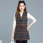 Varrukateta naiste jope &uuml;herealine kevad-s&uuml;gisvest mantel Moodne ruuduline vabaaja naiste 5XL vabas suuruses vest XXXXXL