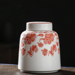 Loovus suur keraamika Tee Caddy Kaasaskantav reisiteekarp, suletud purk, kuivatatud puuviljad, kohv, maitseaine kanister majapidamispaak A 12.7X14.5CM  900ML