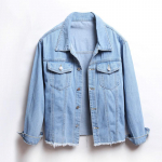 Naiste teksamantel avara volangidega l&uuml;hike jope L hertsog sinine v&auml;rv