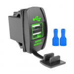 3.1a kahe USB-autolaadija pistikupesa klahvl&uuml;liti 12-24v veekindel autotelefoni laadija mootorratas koos elektriliiniga auto paadi maasturi jaoks roheline