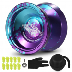 Alumiiniumist Yoyo Ball V&otilde;istluslik Yo Yo kingitus laagripaeltega kinda ja hoiukastiga lilla