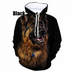 Unisex Funny Dog 3D Prinditud armas kapuuts Saksa lambakoera graafilise kapuutsiga dressipluusid XXXL