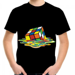 Rubiku kuubikuga T-s&auml;rk Poisi T&uuml;drukute Naljakad Kuubikud Pusle Speed ​​Tee Top Kid Rubiks Magic Suve Ts&auml;rk Ruuduriided 160
