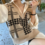 S&uuml;gisene naiste kampsun vest V-kaelusega kootud kampsun, naiste varrukateta vestid vabaaja naiste vest, talv 2023 One Size must