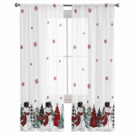 J&otilde;ulud lumememm Lumehelbe l&auml;bipaistvad kardinad J&otilde;ulud kodukaunistused Akende t&uuml;llkardinad elutuppa magamistuppa W135 x H114cm