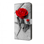 Flos rosae rugosae mustriga maalitud mobiiltelefoni kest iPhone'i jaoks Samsung Xiaomi Redmi Motorola Nokia Sony LG nahk&uuml;mbris Xiaomi 11T Pro
