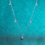925 h&otilde;bedane kaelakee Mossan Stone Manchuria Celar Clasm kettplaadistus Pt950 kuldne kaabelkett blue