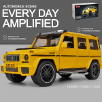 1/24 Scale Benz G65 Diecast automudeli m&auml;nguasi, tagasit&otilde;mmatav m&auml;nguasi koos heli ja valgusega lastele V&auml;ikelaste poiste t&uuml;drukute kingituste kollektsioon 1/24-18x8.5x8 cm kollane