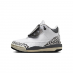 Air Jordan 3 Retro TD Peituse ja Jooksu Beebiketsid Valge Must Raud FB4415-100 27