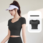 Joogas&auml;rk naiste fitness l&uuml;hikeste varrukatega j&otilde;usaali Crop Top Slim Treening Jooksu T-s&auml;rgid Treening Treening Topid Quick Dry Yoga Top S must