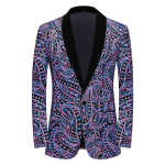 Meeste Paisley tikitud litritega kost&uuml;&uuml;mijope Slim Fit bleiser XS