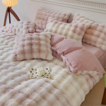 Paksendatud ja soe k&uuml;&uuml;liku samet neljaosaline talvine kahepoolne korall sametpiim samet voodilinad ja tekikatted voodipesu 1.2m bed sheet 3pcs
