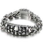 Steampunk Rocki pealuu k&auml;ev&otilde;rud meestele titaanist roostevabast terasest skelett meeste k&auml;ev&otilde;ru Meeste jalgratturite ehted poistele s&uuml;nnip&auml;evakingitus 22cm