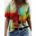 3XL suvised &uuml;lisuured topid, 2021, naiste 3D Paisley abstraktne T-s&auml;rk T&auml;navar&otilde;ivad vabaaja l&uuml;hikeste varrukatega V-kaelusega taskutega s&auml;rk 3XL