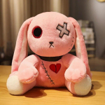 1 tk jube Goth Bunny Plush Crazy Rabbit Plushie m&auml;nguasjad, &otilde;udne gooti j&auml;nkut&auml;idisega loom, armas &otilde;udusfilm, &otilde;udne j&auml;nkunukk, H jaoks roosa