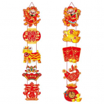 1 paar Hiina uusaasta paarib&auml;nnereid rikkaliku v&auml;rviga rippuva ripatsiga 2024. aasta kevadfestivali kaunistusega punane