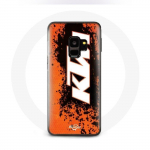 Valge oranži taustaga &uuml;mbris Samsung Galaxy S9 pluss KTM Logo jaoks