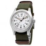 Hamilton Khaki Field nailonrihm valge sihverplaadi mehaaniline H69529913 meeste k&auml;ekell valge