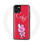 Coque pour Iphone 12 BTS Bangtan Gar&ccedil;ons BT21 Cooky Fond Rouge