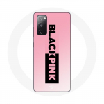 Coque pour Samsung Galaxy S20 FE Blackpink Groupe de K-pop Logo Noir Rose Fond Rose