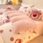 Talvine Piima Sametist Neljaosaline Komplekt Ins Multikas Korallfliisist Tekikott Flanellist Voodikate Voodipesu 1.2M(4pcs)