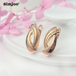 SIMJOO temperament tsirkoon k&otilde;rvar&otilde;ngad naiste roosa kuld tsirkoon geomeetrilised k&otilde;rvar&otilde;ngad ehted