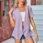 Naiste topid &uuml;hev&auml;rvilised &otilde;&otilde;nsad l&uuml;hikeste varrukatega vaba vabaaja jope taskukardigan S roosa