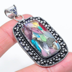 Natural Dicorich Glass Gemstone 925 Sterling Silver Gift Pendant 2.60 n4m46