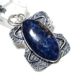 Natural Sodalite Gemstone Handmade 925 Sterling Silver Pendant 2.01 y1g71
