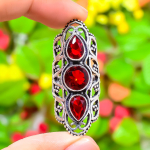 Natural Mozambique Garnet Gemstone 925 Sterling Silver Gift Ring Size 6 a4n74