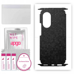 apgo Protective Skin Sticker for the back+sides compatible with Honor 50, Full Wrap Film, Foil, Vinyl - Pattern Black Honeycomb