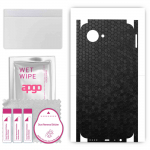apgo Protective Skin Sticker for the back+sides compatible with Realme C30, Full Wrap Film, Foil, Vinyl - Pattern Black Honeycomb