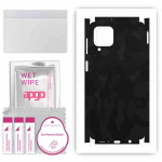 apgo Protective Skin Sticker for the back+sides compatible with Samsung Galaxy M62, Full Wrap Film, Foil, Vinyl - Pattern Black Camo