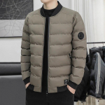 Bomber Parka jakk Meeste S&uuml;gis Kerge Pesapalli Jope Meeste T&auml;navar&otilde;ivad Korea moemantli trendid Slim Fit talvejoped M must