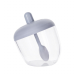 L&auml;bipaistev Creative Kitcheni &uuml;mmargune maitseainepurgi maitseainepudel lusika ja kaanega, niiskus- ja tolmukindel valge