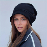 Naiste stiilne &uuml;hev&auml;rviline silmkoeline m&uuml;ts &ndash; hubane k&otilde;rvakaitse, tuulekindel ja soe &ndash; ideaalne &otilde;ues reisimiseks, elegantne &auml;&auml;retu disain ja suurem mugavus must