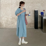 Naiste &uuml;hev&auml;rviline &uuml;mara kaelusega kleit, seljal paelaga pikk kleit XXL